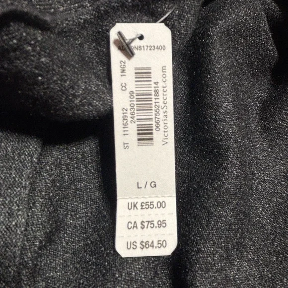 NWT Victoria Secret Sport Open Back Twist Grey Long Sleeve Top Size Large - Picture 7 of 7